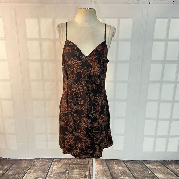 Peruvian connection brown mini floral attached wrap sundress size medium - Picture 2 of 11